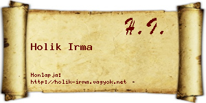 Holik Irma névjegykártya